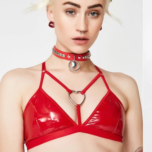 Dolls Kill Other - ❤️‍🔥Hot Lovebite Vinyl Bra❤️‍🔥